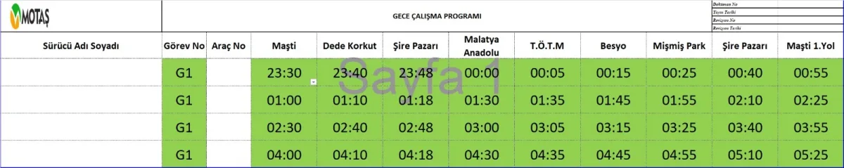MOTAŞ GECE SEFERLERİ İLE MALATYALILARIN HİZMETİNDE