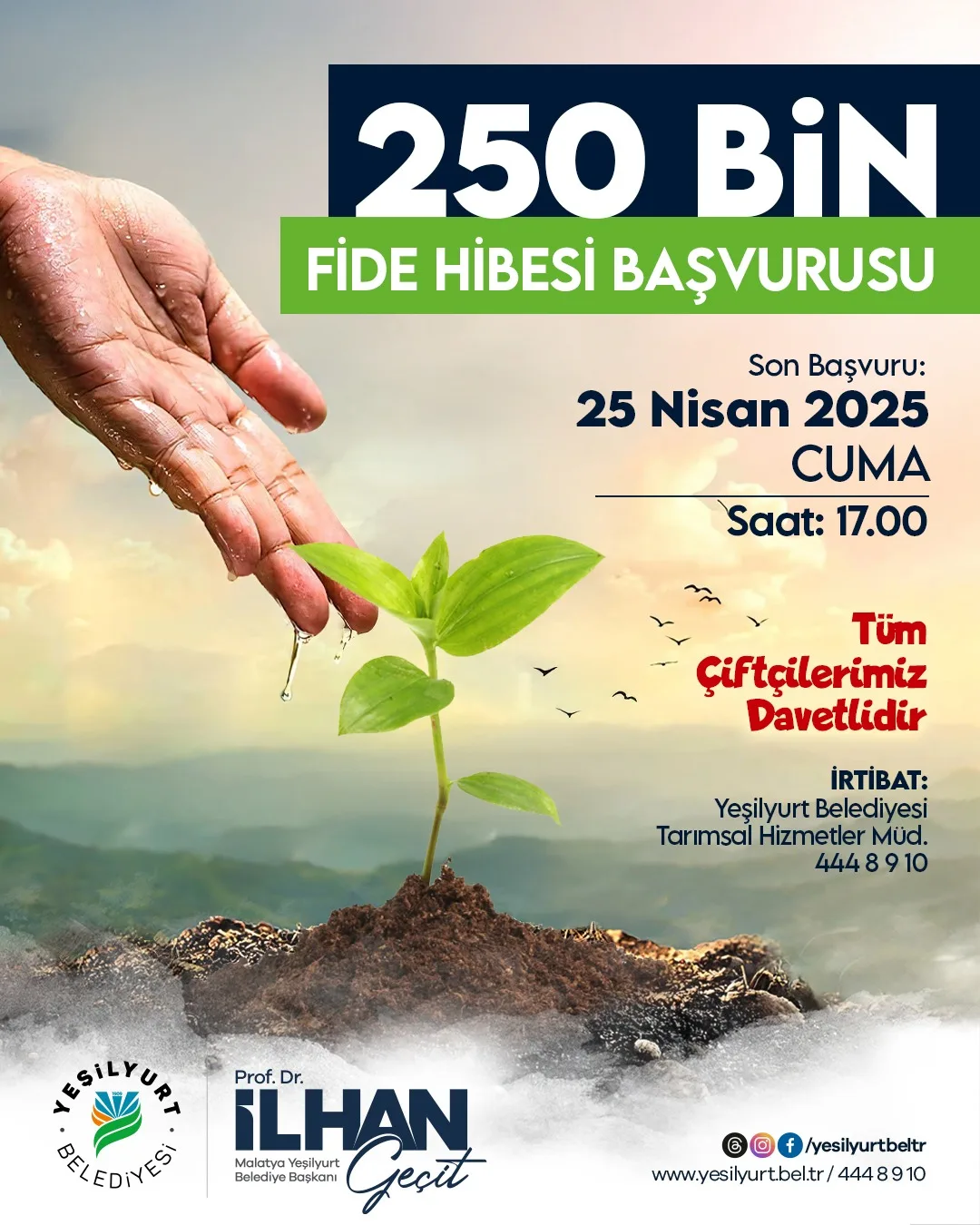 YEŞİLYURT BELEDİYESİ, ZİRAİ DONDAN ETKİLENEN ÇİFTÇİLERE ÜCRETSİZ 250 BİN ADET SEBZE FİDESİ DAĞITACAK