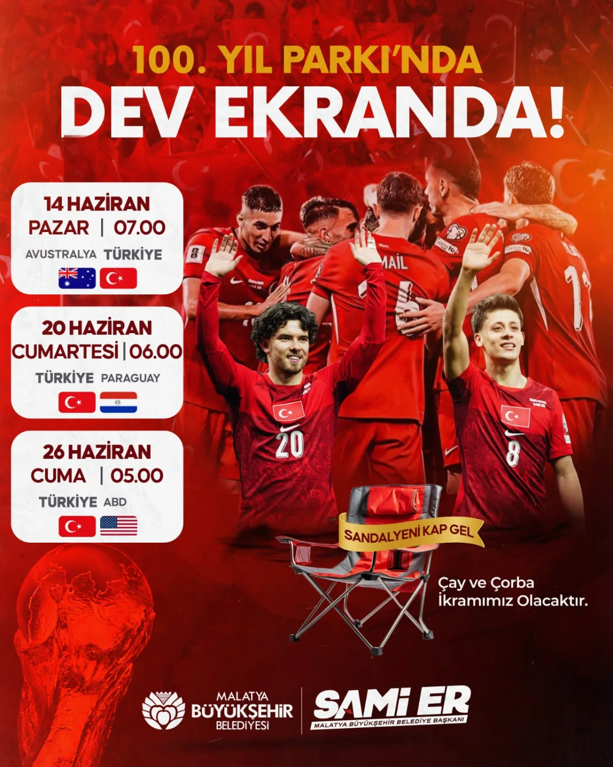 MALATYA’DA TEK YÜREK OLUNACAK: DEV EKRAN KURULUYOR.