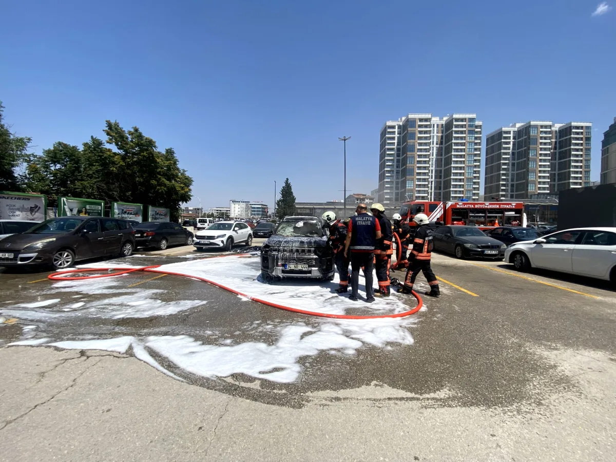 ALIŞVERİŞ MERKEZİ OTOPARKINDA YANGIN PANİĞİ.