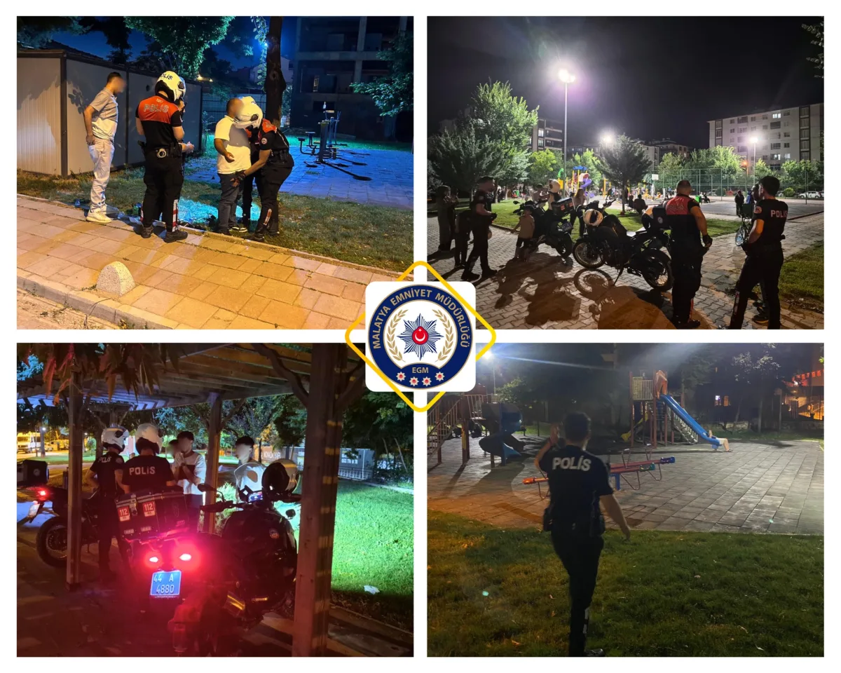 Malatya Polisi Park ve Bahçelerde Denetimlerini Sürdürüyor.