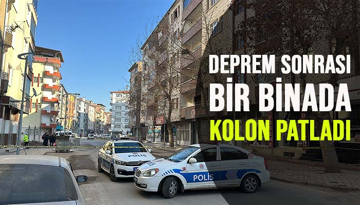 Deprem Sonrası Bir Binada Kolon Patladı