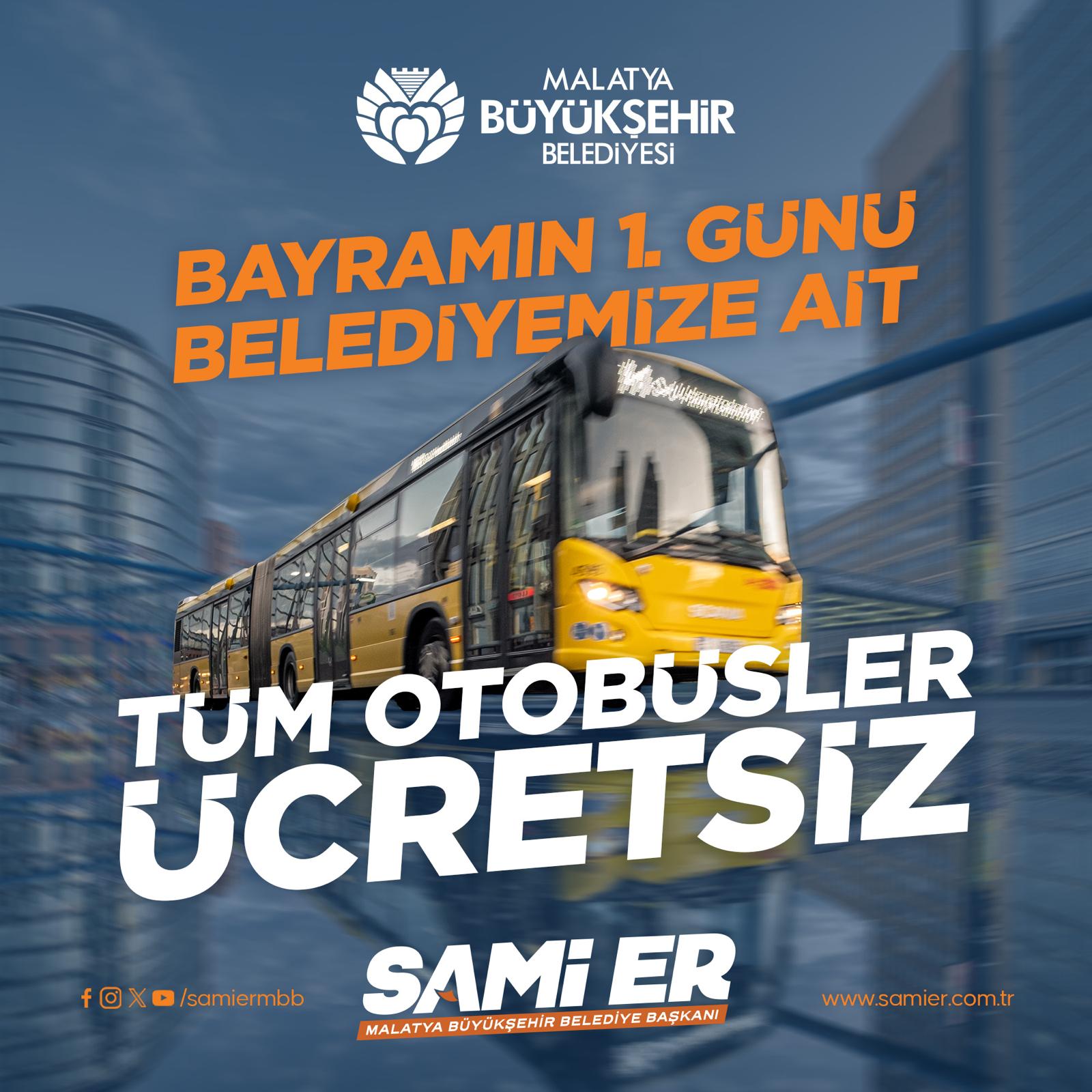 TOPLU TAŞIMA ARAÇLARI BAYRAMIN BİRİNCİ GÜNÜ ÜCRETSİZ HİZMET VERECEK