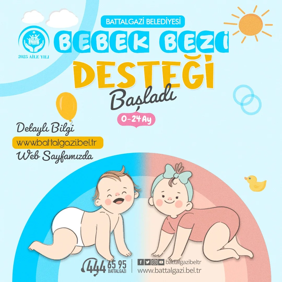 BATTALGAZİ BELEDİYESİ'NDEN AİLELERE DESTEK: BEBEK BEZİ YARDIMI BAŞLADI