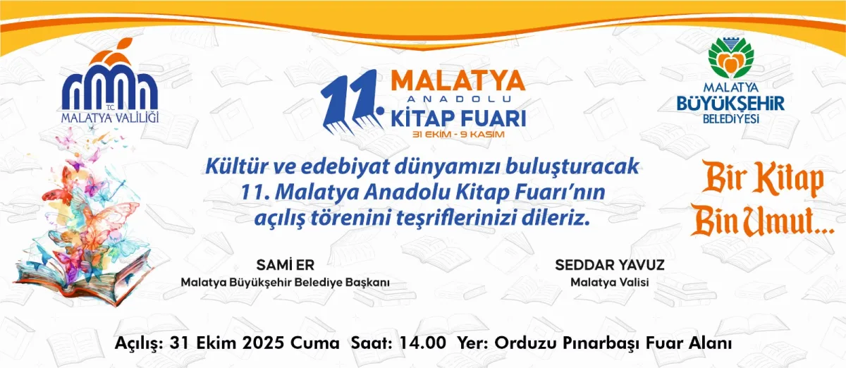 11. MALATYA ANADOLU KİTAP  VE KÜLTÜR FUARI AÇILIYOR